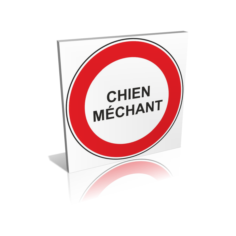 Panneau attention chien méchant - Panneau de sécurité