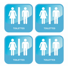 Lot de 4 adhésifs toilettes