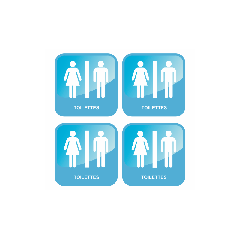 Lot de 4 adhésifs toilettes Lot de 4 adhésifs toilettes