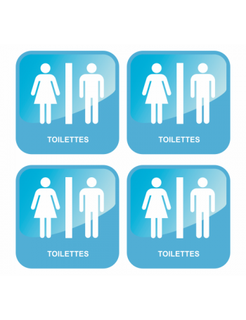 Lot de 4 adhésifs toilettes