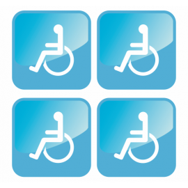 Lot de 4 adhésifs handicapés