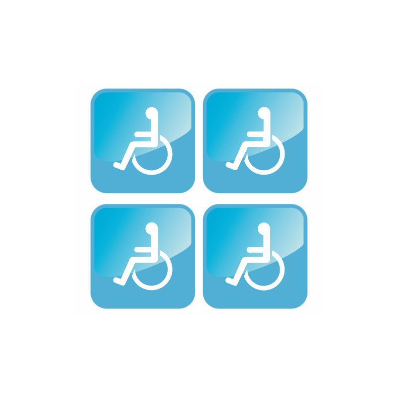 Lot de 4 adhésifs handicapés