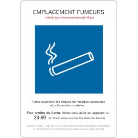 Lot de 10 adhésifs A5 emplacement fumeurs