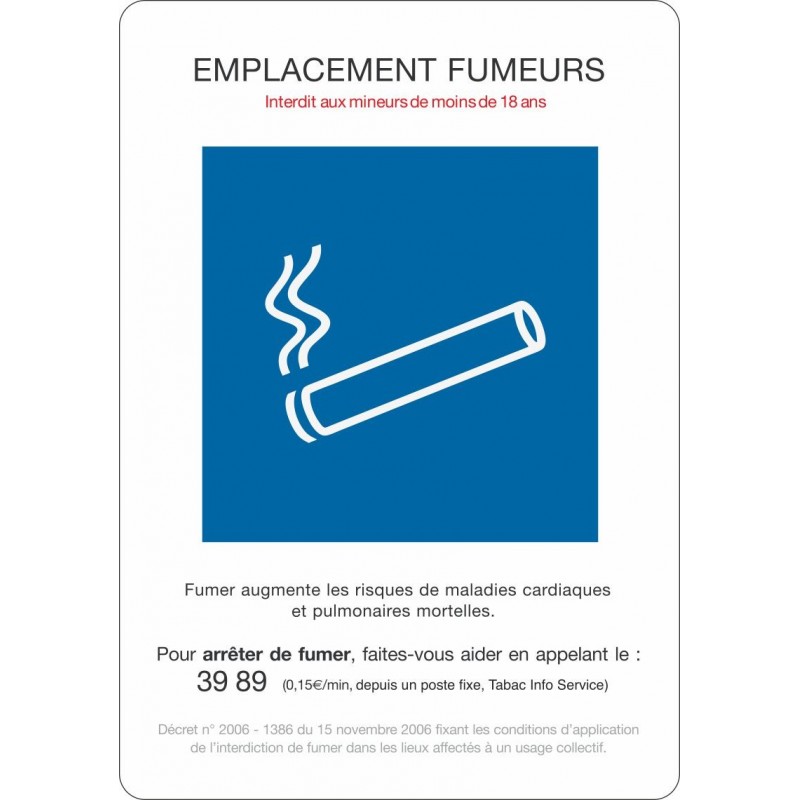 Lot de 10 adhésifs A5 emplacement fumeurs