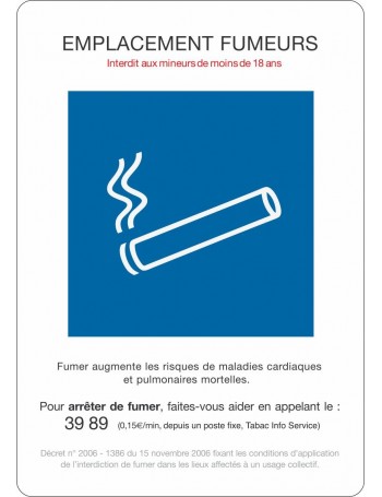 Lot de 10 adhésifs A5 emplacement fumeurs