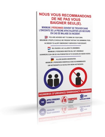 Nous vous recommandons de ne pas vous baigner seul