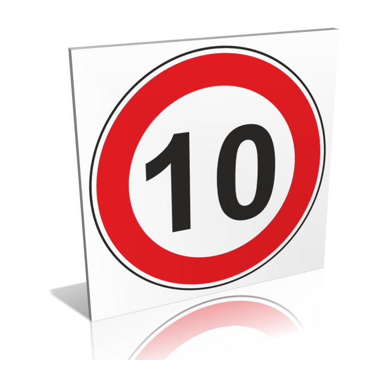 Panneau 10km/h 500MM X 500MM Panneau 10km/h 500MM X 500MM