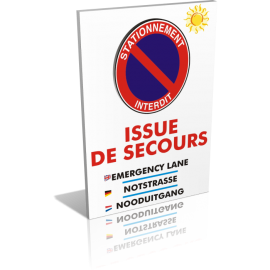 Panneau Sortie de voitures - signalétique balisage camping - route34