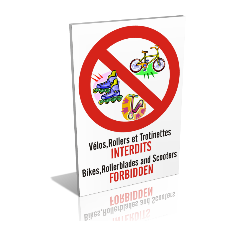 Vélos, trottinettes, rollers interdits
