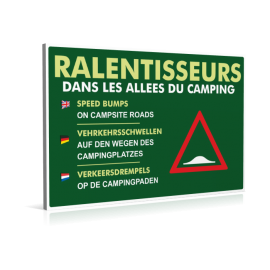 Ralentisseurs dans les allées du camping