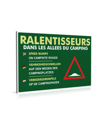 Ralentisseurs dans les allées du camping