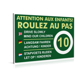 Attention aux enfants - Roulez au pas