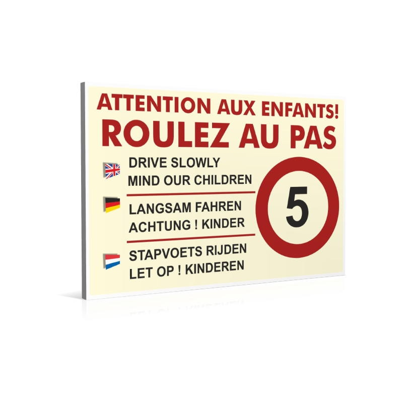 Panneau Roulez au Pas - Pensez à Nous