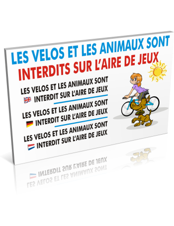 Vélos et animaux interdits sur l'aire de jeux