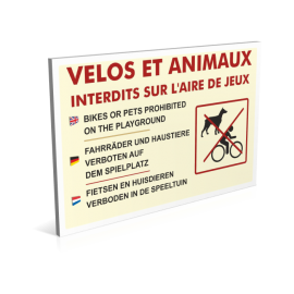 Vélos et animaux interdits sur l'aire de jeux