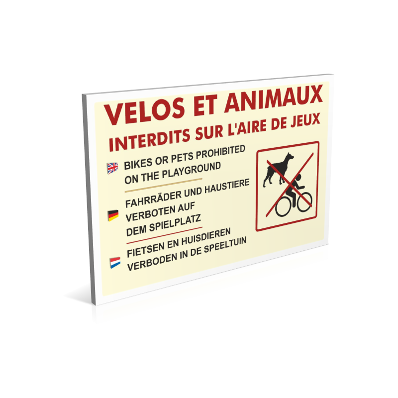 Vélos et animaux interdits sur l'aire de jeux
