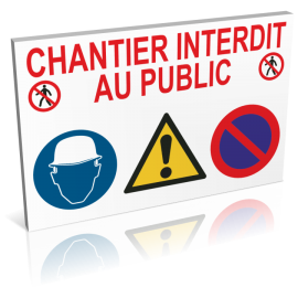 Lot de 10 Panneaux chantier interdit au public