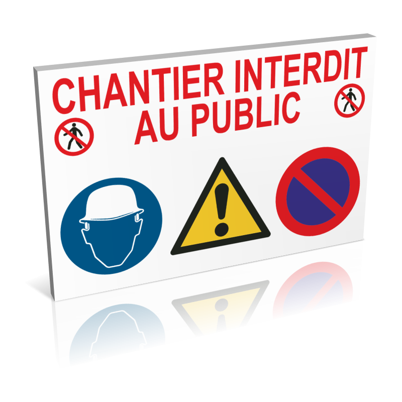 Lot de 10 Panneaux chantier interdit au public