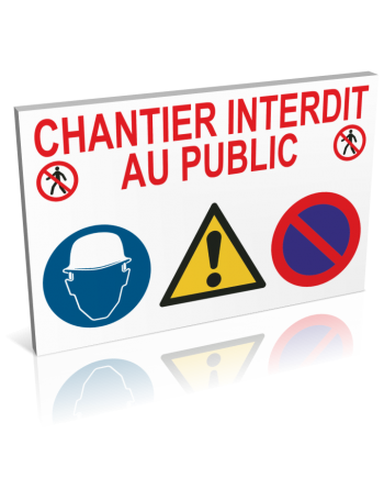 Lot de 10 Panneaux chantier interdit au public