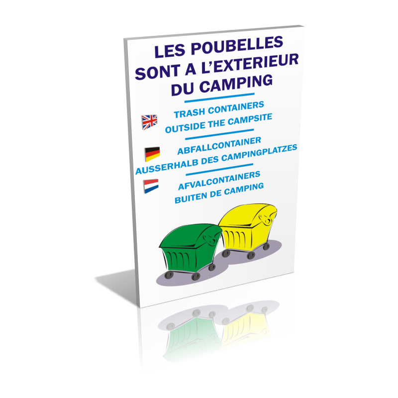 Les poubelles sont à l’extérieur du camping Les poubelles sont à l’extérieur du camping