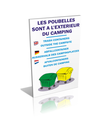 Les poubelles sont à l’extérieur du camping