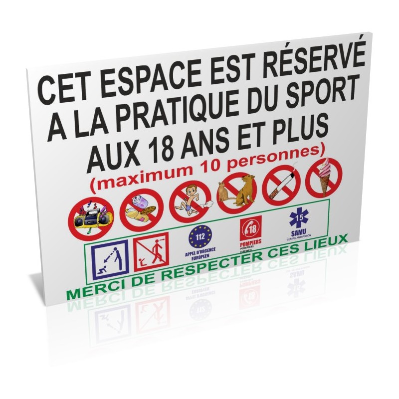 Cet espace est réservé à la pratique du sport aux 18 ans et plus