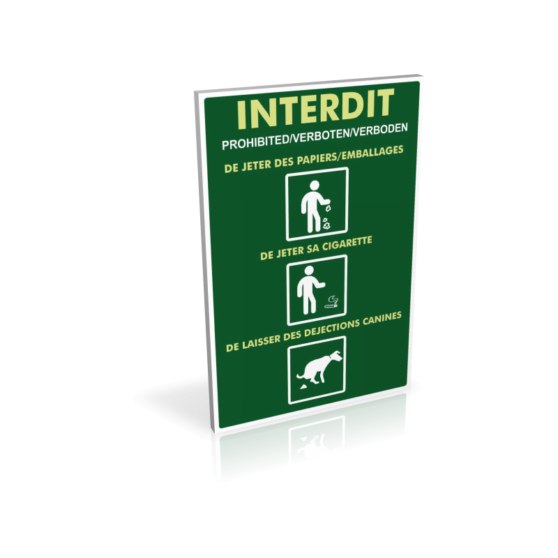 Interdit de jeter des papiers