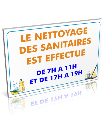 Sanitaires  Le nettoyage des sanitaires est effectué