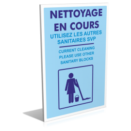 Sanitaires  Nettoyage en cours