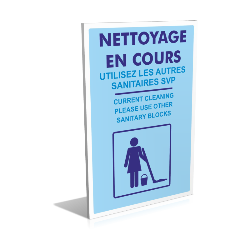 Sanitaires  Nettoyage en cours