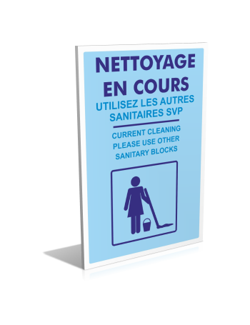 Sanitaires  Nettoyage en cours