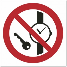 Articles métalliques ou montres interdits