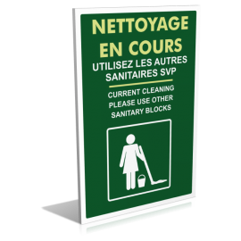 Sanitaires  Nettoyage en cours