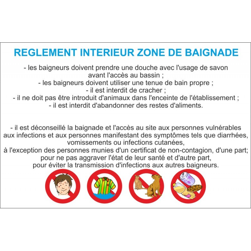 REGLEMENT INTERIEUR ZONE DE BAIGNADE