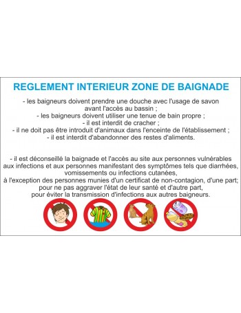 REGLEMENT INTERIEUR ZONE DE BAIGNADE