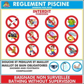 Règlement Piscine 480mmx480mm