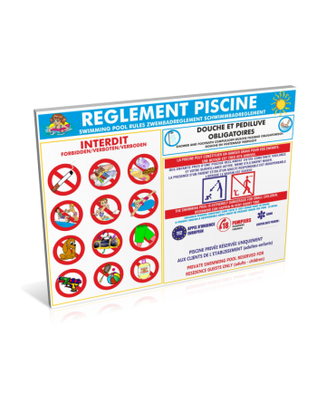 Règlement piscine 720mmx480mm