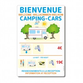 Panneau tarifs camping-cars - La-Girafe.com