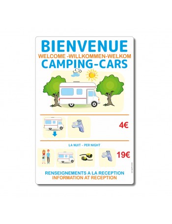 Panneau tarifs camping-cars - La-Girafe.com