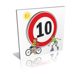 10 KM/H personnages vélo et rollers