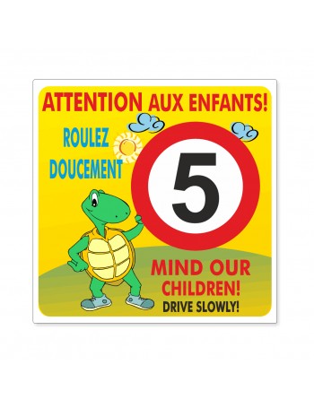 Panneau attention aux enfants roulez doucement sur mesure