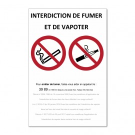 interdiction de fumer et de vapoter