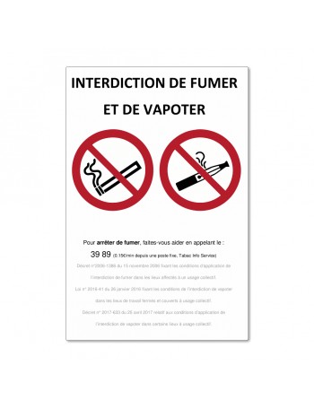 interdiction de fumer et de vapoter