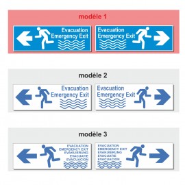 Flèches Évacuation bleu