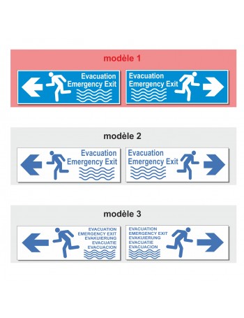 Flèches Évacuation bleu