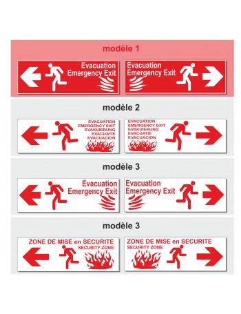 Flèches Évacuation Rouge