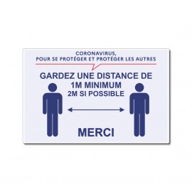 Panneau gardez une distance de 1M minimum