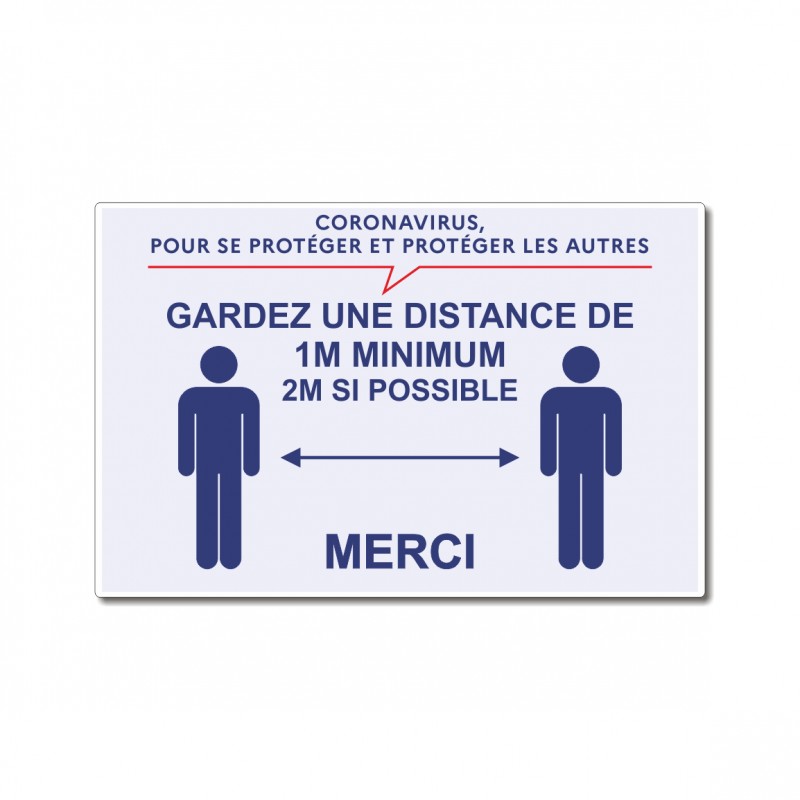 Panneau gardez une distance de 1M minimum