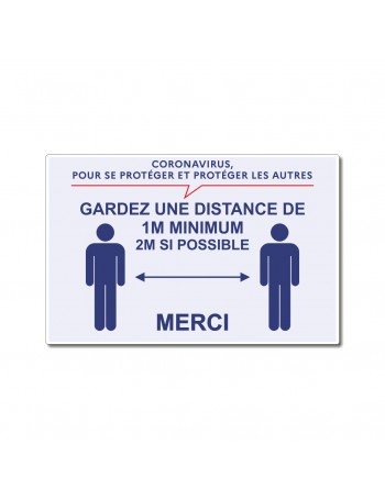 Panneau gardez une distance de 1M minimum