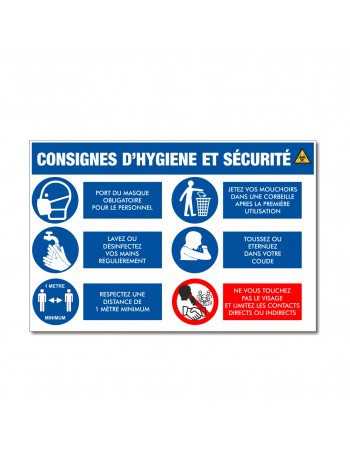 Panneau consignes d’hygiène- port du masque obligatoire